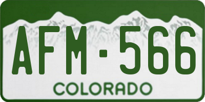 CO license plate AFM566