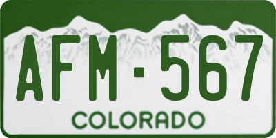 CO license plate AFM567