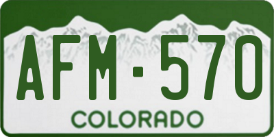 CO license plate AFM570