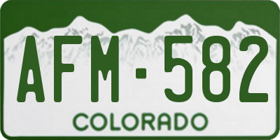 CO license plate AFM582
