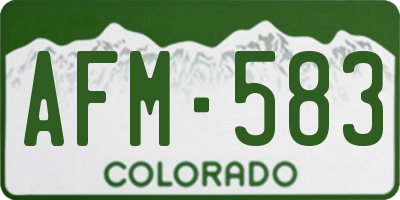 CO license plate AFM583