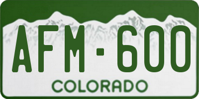 CO license plate AFM600