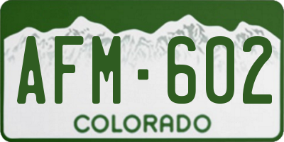 CO license plate AFM602