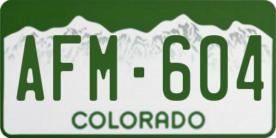 CO license plate AFM604