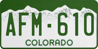 CO license plate AFM610