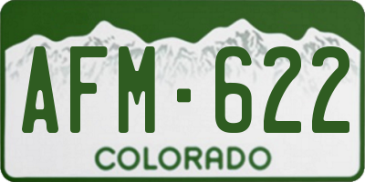 CO license plate AFM622