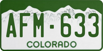 CO license plate AFM633