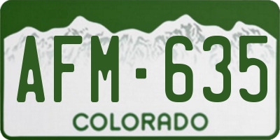 CO license plate AFM635