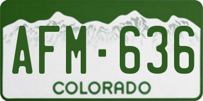 CO license plate AFM636
