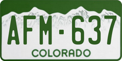 CO license plate AFM637