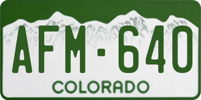 CO license plate AFM640