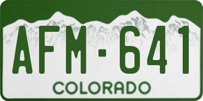 CO license plate AFM641