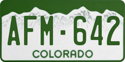 CO license plate AFM642