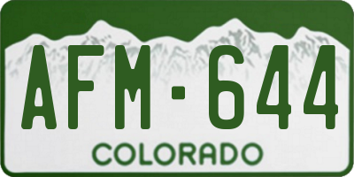 CO license plate AFM644