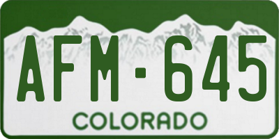 CO license plate AFM645
