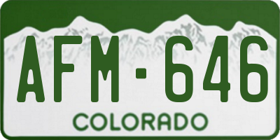 CO license plate AFM646
