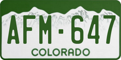 CO license plate AFM647