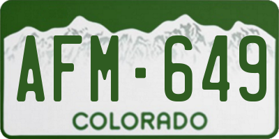 CO license plate AFM649