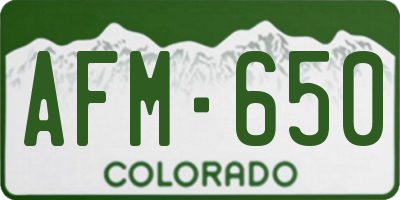 CO license plate AFM650