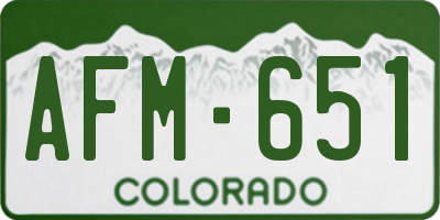 CO license plate AFM651