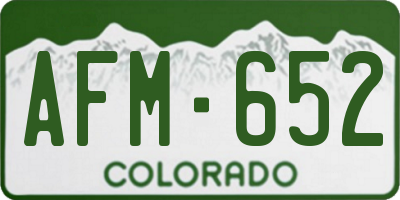 CO license plate AFM652