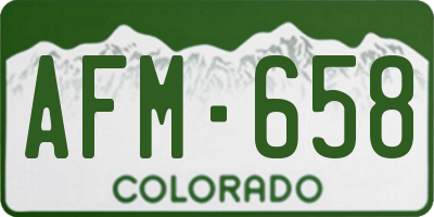 CO license plate AFM658