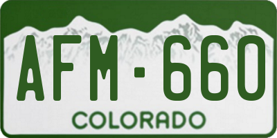 CO license plate AFM660