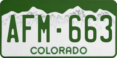 CO license plate AFM663