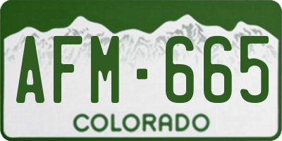 CO license plate AFM665