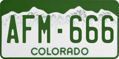 CO license plate AFM666
