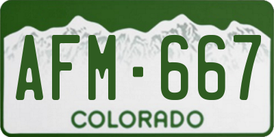 CO license plate AFM667