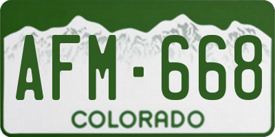 CO license plate AFM668