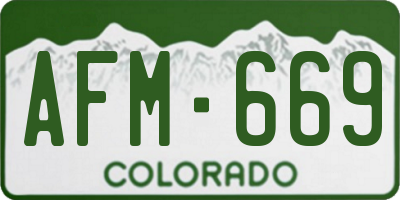 CO license plate AFM669
