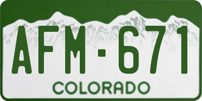 CO license plate AFM671