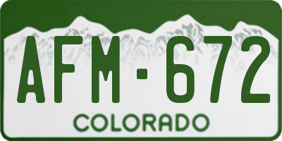 CO license plate AFM672