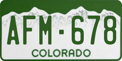 CO license plate AFM678