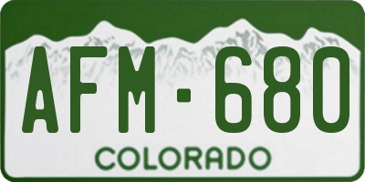 CO license plate AFM680