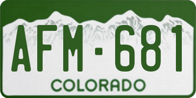 CO license plate AFM681