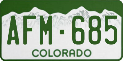 CO license plate AFM685