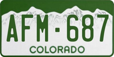 CO license plate AFM687