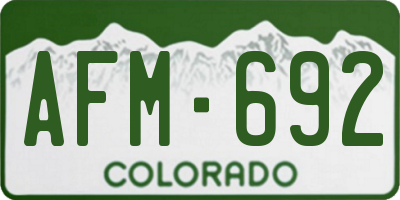 CO license plate AFM692