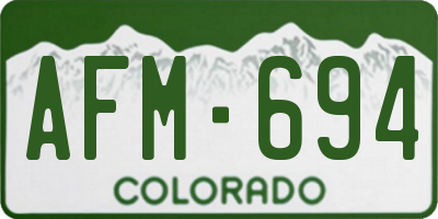 CO license plate AFM694
