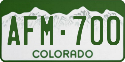 CO license plate AFM700