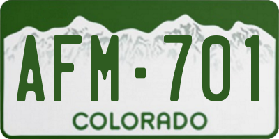 CO license plate AFM701