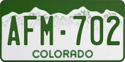 CO license plate AFM702