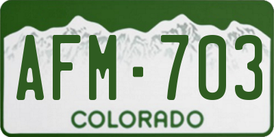 CO license plate AFM703