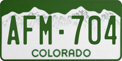 CO license plate AFM704