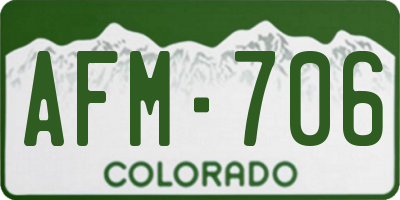 CO license plate AFM706