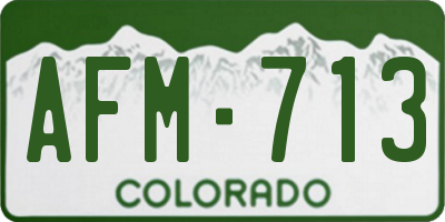 CO license plate AFM713