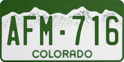 CO license plate AFM716